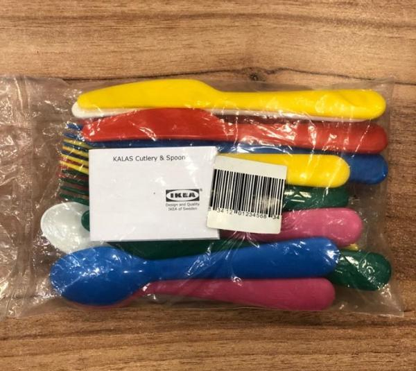 ست قاشق چنگال و چاقو کودک ایکیا (Ikea) کد 19197 بسته 18 عددی