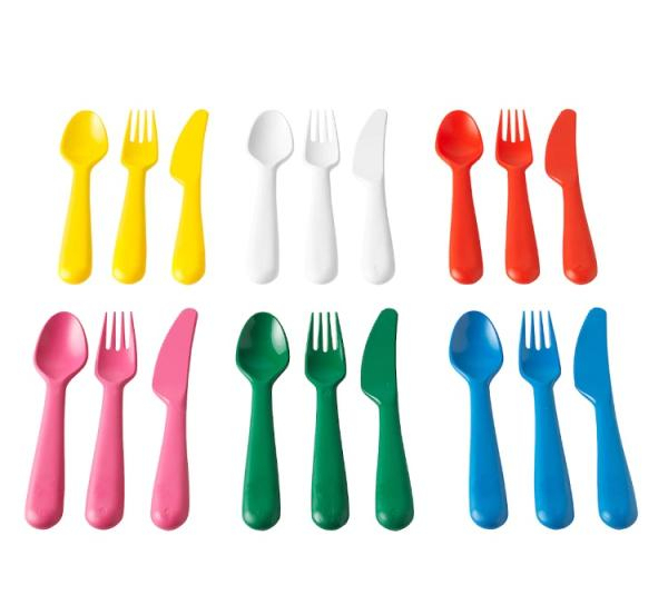 ست قاشق چنگال و چاقو کودک ایکیا (Ikea) کد 19197 بسته 18 عددی