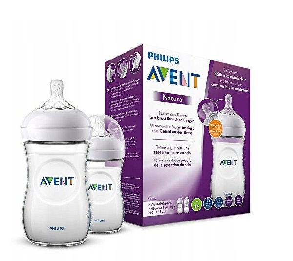 شیشه شیر اونت (Avent) مدل SCF033/27 ظرفیت 260 میلی لیتر بسته 2 عددی