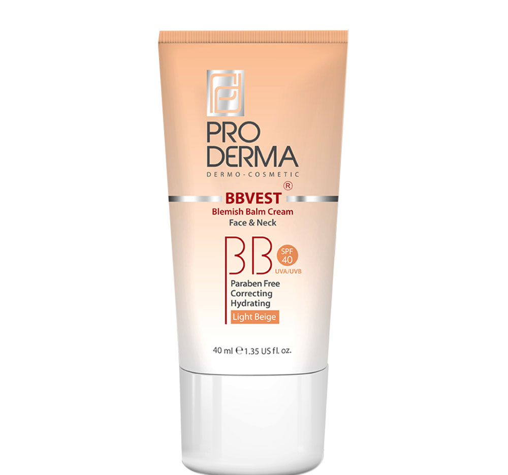 کرم مرطوب کننده پرودرما (Proderma) با SPF40 مناسب پوست چرب و جوش دار رنگ بژ روشن حجم 40 میلی لیتر