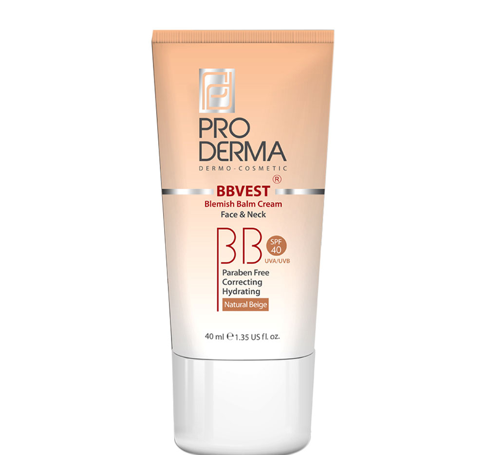 کرم مرطوب کننده پرودرما (Proderma) با SPF40 مناسب پوست چرب و جوش دار رنگ بژ طبیعی حجم 40 میلی لیتر