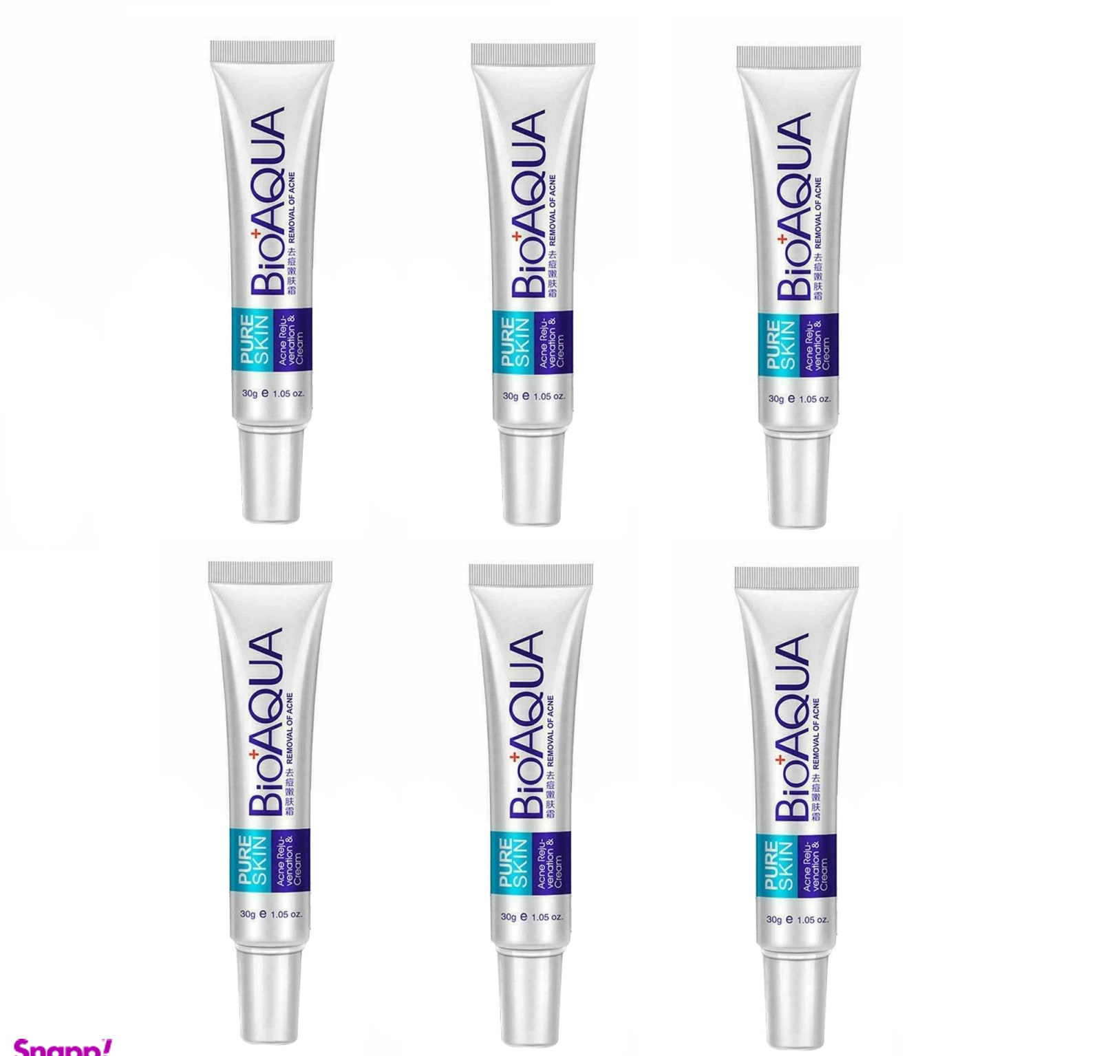 کرم ضد جوش بایوآکوا (Bioaqua) مدل Pure Skin حجم 30 میلی‌ لیتر مجموعه 6 عددی