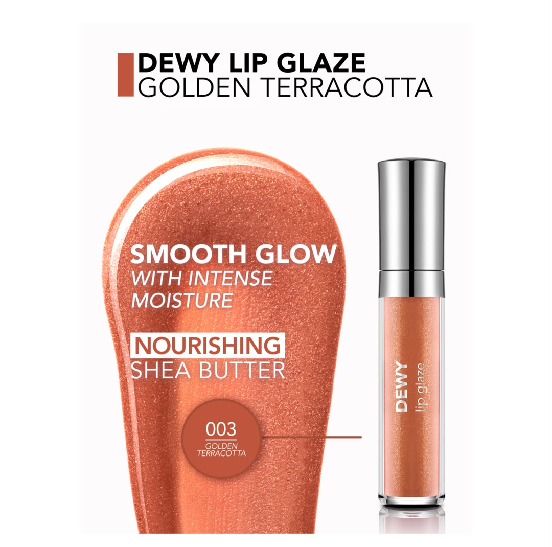 لیپ گلاس براق فلورمار مدل Dewy Glaze شماره 003 رنگ هلویی برنزی