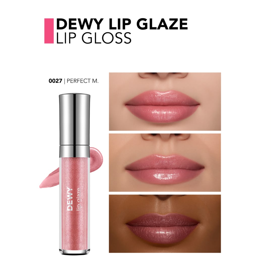 لیپ گلاس براق فلورمار مدل Dewy Glaze شماره 27 رنگ رز مرواریدی