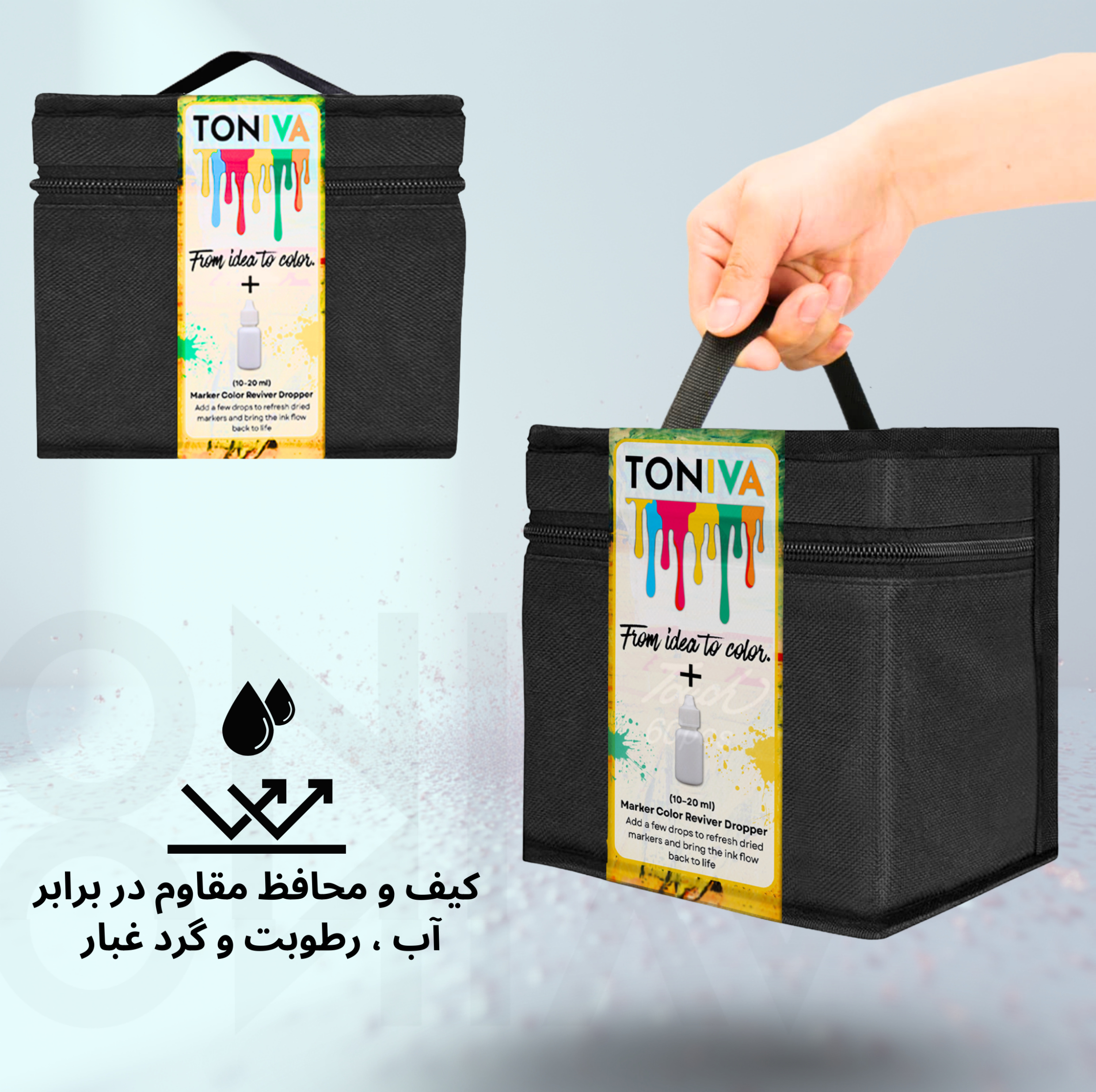 ماژیک راندو تونیوا مدل Touch 60 به همراه محلول احیای ماژیک مجموعه ۶۰ عددی