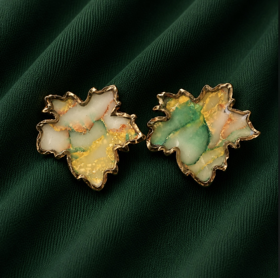 گوشواره میخی زنانه استیل مدل leaf