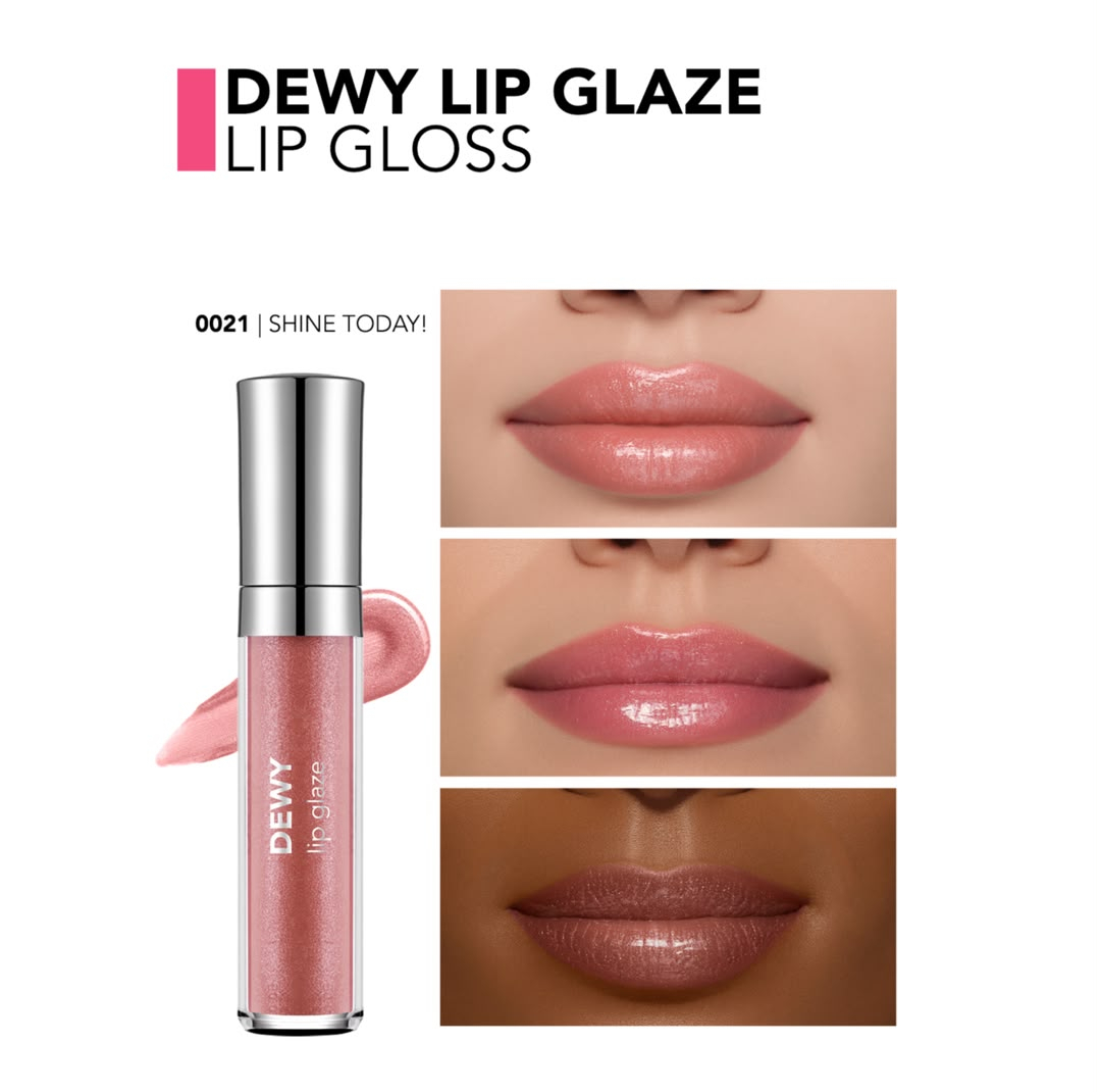 لیپ گلاس براق فلورمار مدل Dewy Glaze شماره 21 رنگ صورتی صدفی