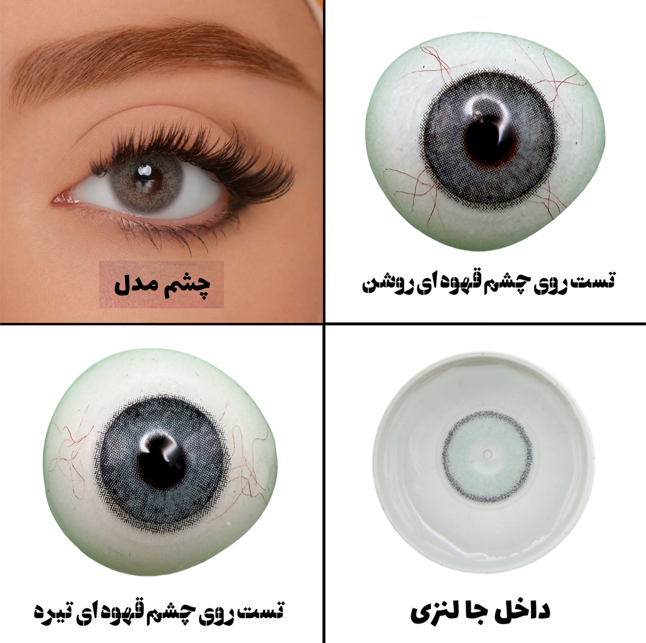 لنز چشم هرا گریس تمیم کانتکت لنز مدل BRILLIANT کد 40 رنگ طوسی آبی طبیعی دور دار