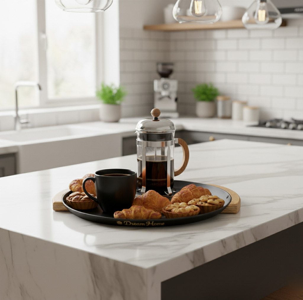 سینی دسته دار مدل خانه رویایی مجموعه 2 عددی