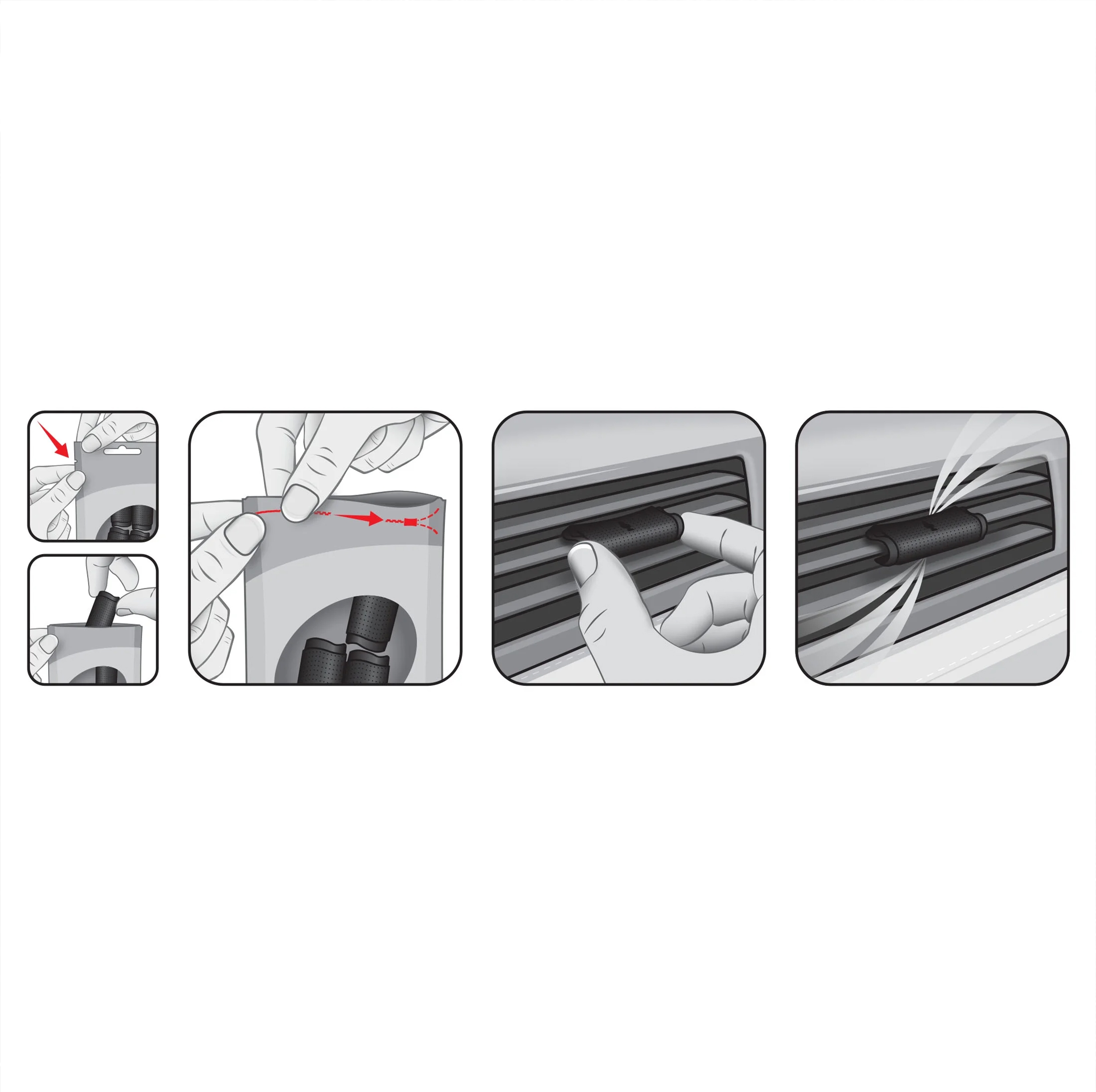 خوشبوکننده خودرو لیتل تریس مدل VENT WARP رایحه BLACK ICE بسته 4 عددی