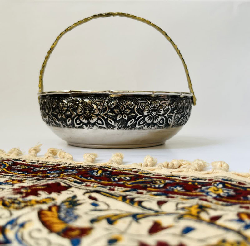 میوه خوری مسی مدل لب چین دسته دار کد ZH319.6