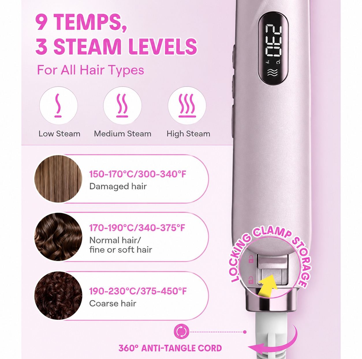 دستگاه اتو مو شیگلم مدل Sleek Chic Twist Kiss Flat Iron با تکنولوژی ضد وز، برقی