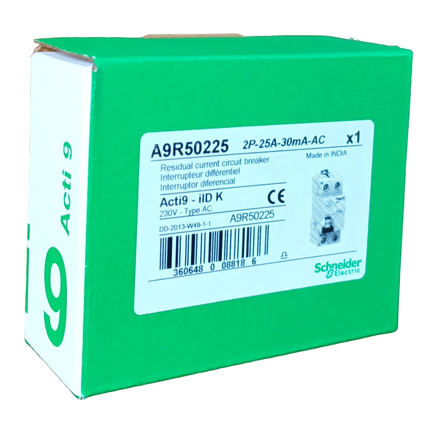 فیوز محافظ جان تک فاز 25 آمپر اشنایدر الکتریک مدل Acti9 ilD k
