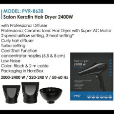 سشوار حرفه ای 2400وات پالور مدل PVR-8638