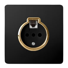 پریز تلفن صنایع آسیا الکتریک مدل کریستال BLK-GLD