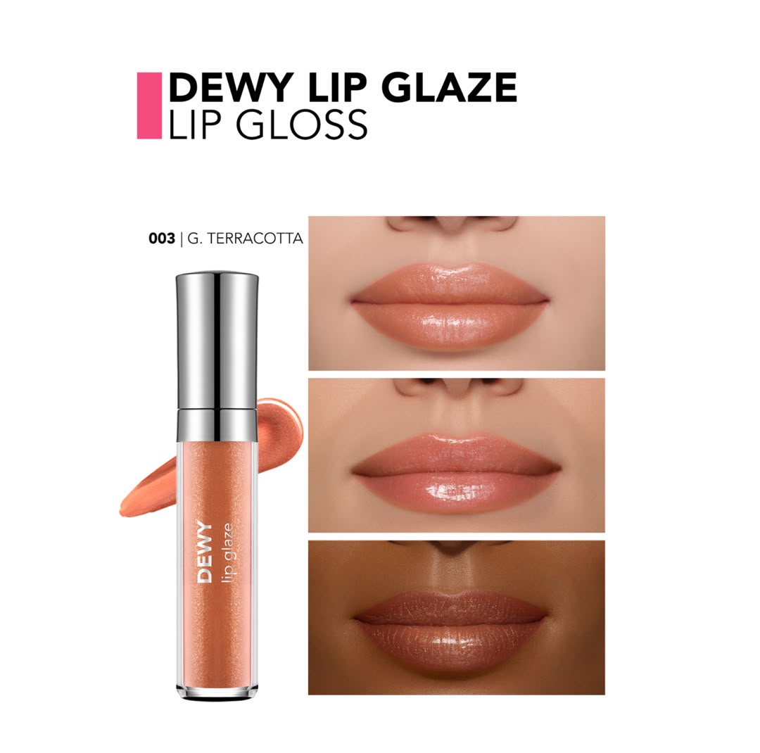 لیپ گلاس براق فلورمار مدل Dewy Glaze شماره 003 رنگ هلویی برنزی