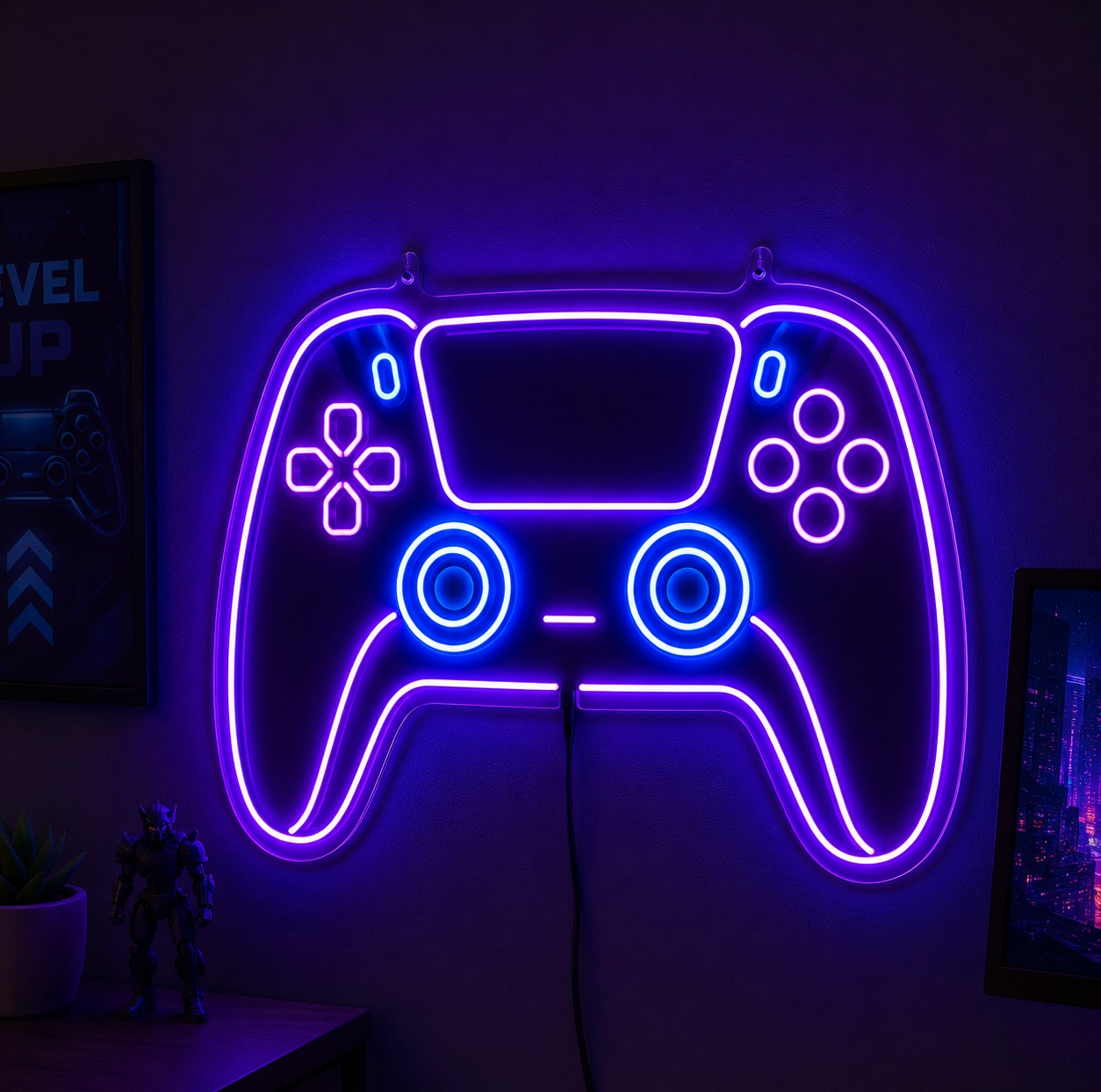 تابلو نئون گیمینگ طرح دسته ps5 کد A2