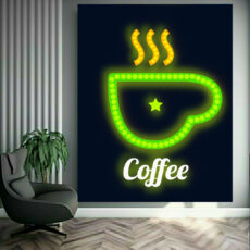 پوستر دیواری طرح قهوه مدل نئون کد BK2235