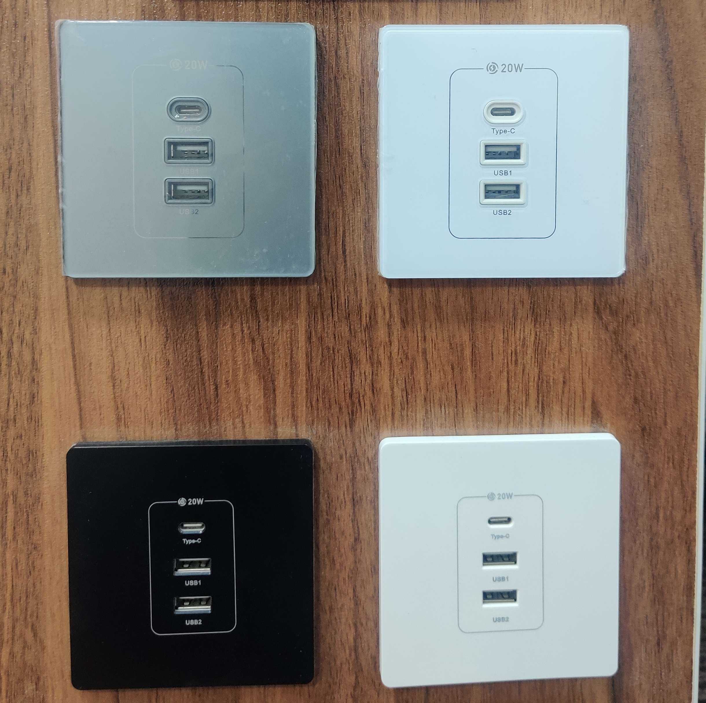 پریز مدل توکار USB-TYPE-C  قاب دار