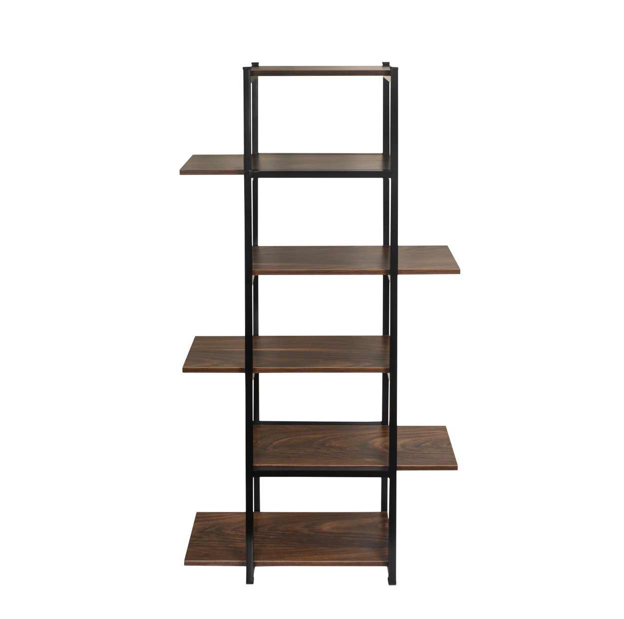استند گلدان و قفسه کتاب فلزی 5 طبقه مدل GD-K38 با بدنه پروفیل 20×20 میلیمتر، صفحات MDF روکش PVC، پوشش کورهای الکترواستاتیک ضدخش و ضدزنگ، جوشکاری CO2، ابعاد 74×24×147 سانتیمتر، وزن 12000 گرم
