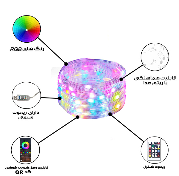 ریسه هوشمند ال ای دی مدل RGB-APP طول 10 متر