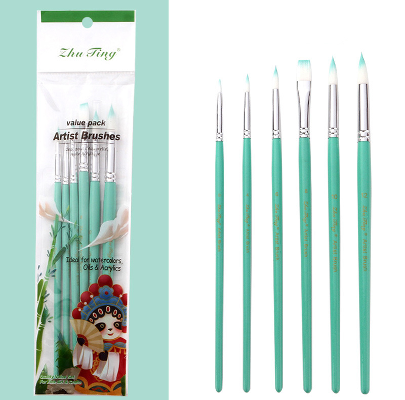 ست قلم مو ژوتینگ مدل Royal6-GRN مجموعه 6 عددی