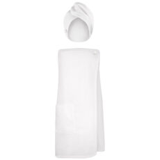 حوله استخری مدل دکلته کد 221    سایز 136×80 سانتی‌متر به همراه حوله کلاهی