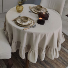 رومیزی مدل لینن گرد سایز 140x140 سانتی‌متر