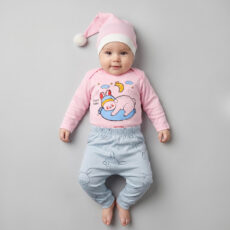 ست 3 تکه لباس نوزادی سرینیکو مدل خرگوش خوابالو کد A10