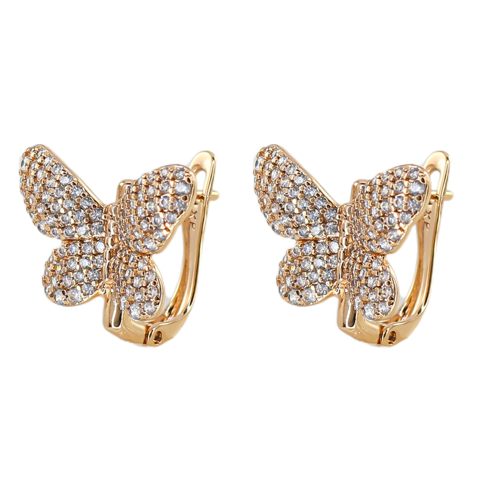 گوشواره حلقه‌ای زنانه ژوپینگ مدل پروانه کد AAC1430