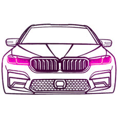 چراغ دیواری نئونی طرح ماشین bmw