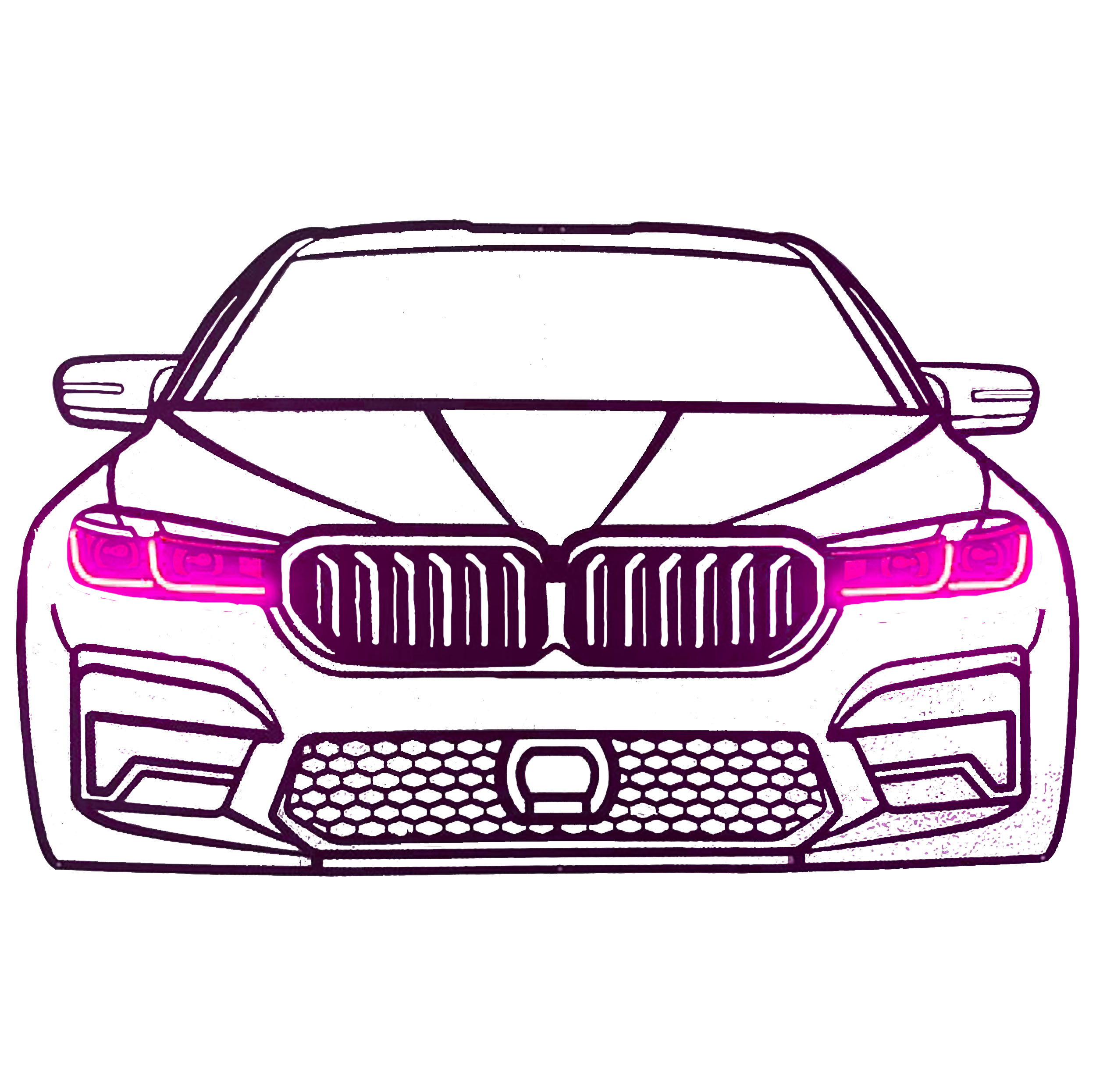 چراغ دیواری نئونی طرح ماشین bmw