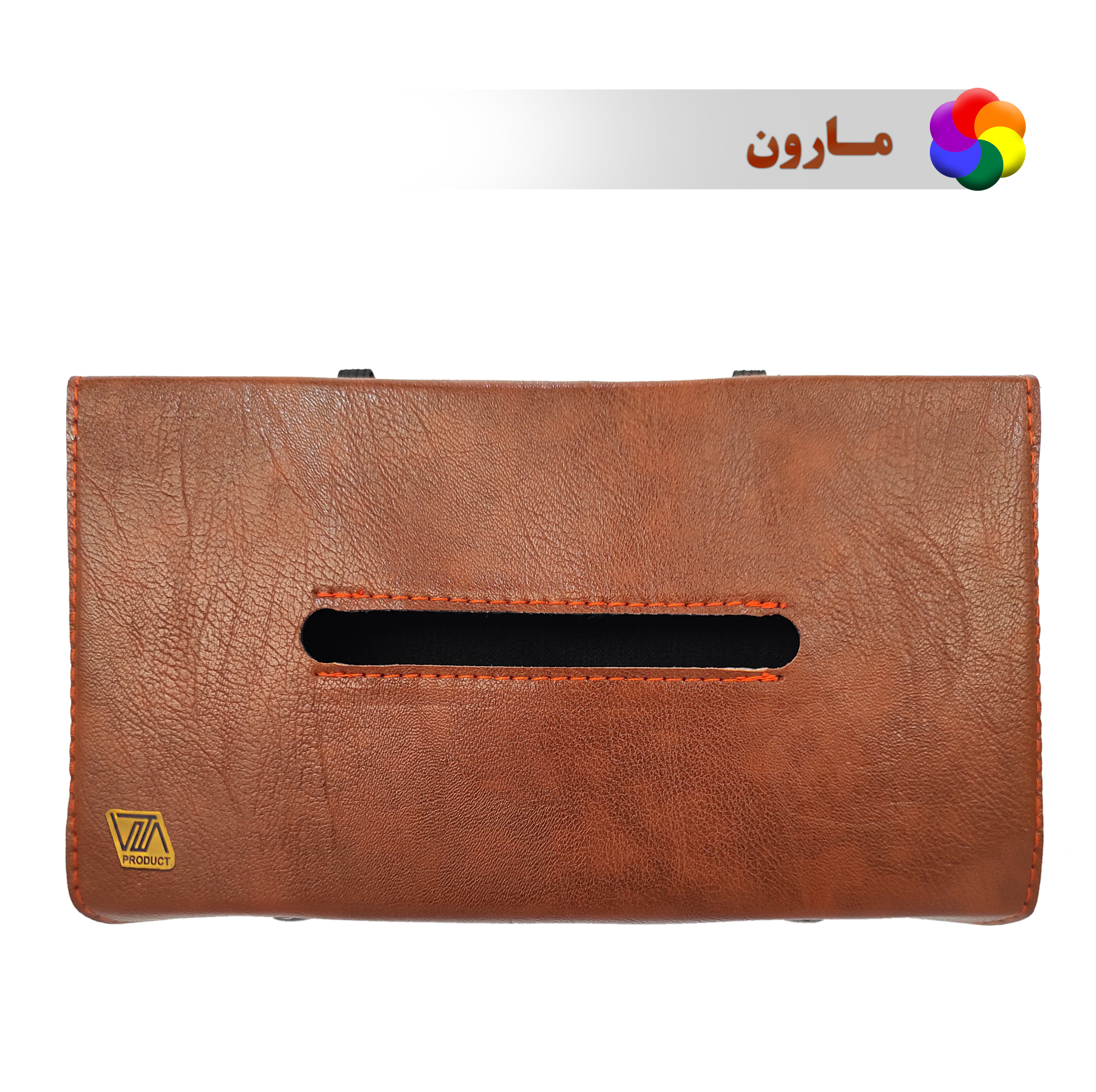 جای دستمال کاغذی خودرو مدل چرمی به همراه نگهدارنده خودکار