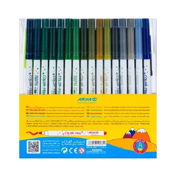 ماژیک رنگ آمیزی 64 رنگ آریا مدل طلقی کد 25