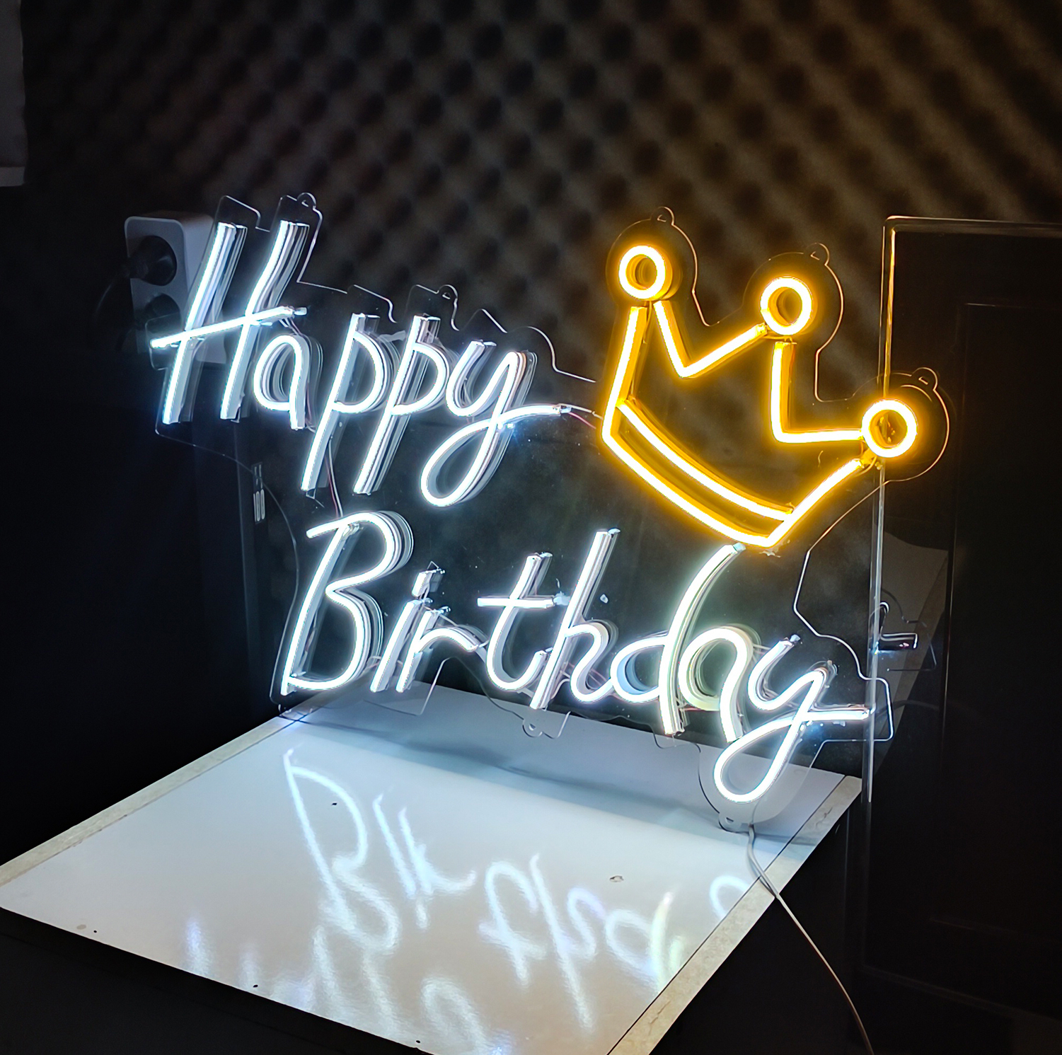 چراغ نئونی طرح Happy Birthday کد HBD60X40