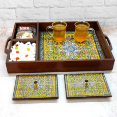 سینی چوبی رزینی مدل نوش نگار کد34
