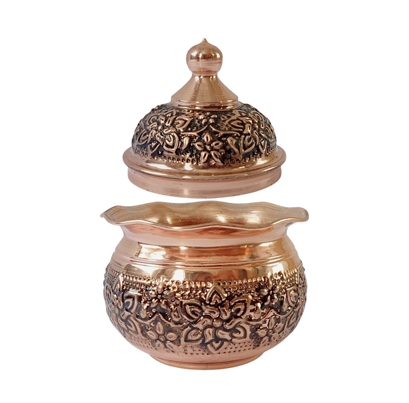 قندان مسی مدل قلم زنی کد ZH445