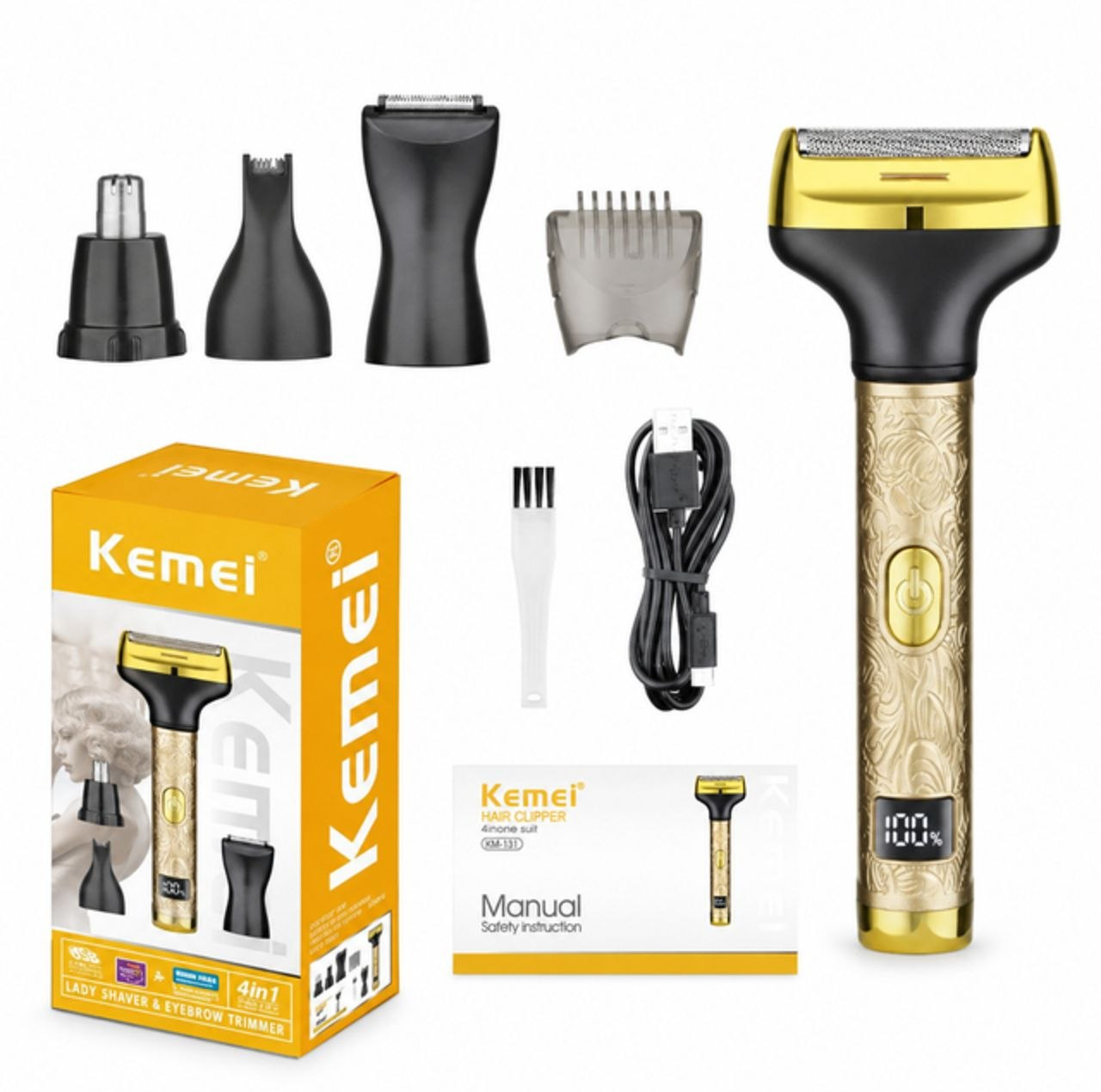 ماشین اصلاح موی سر و صورت شارژی کیمی مدل KM-131 4in1