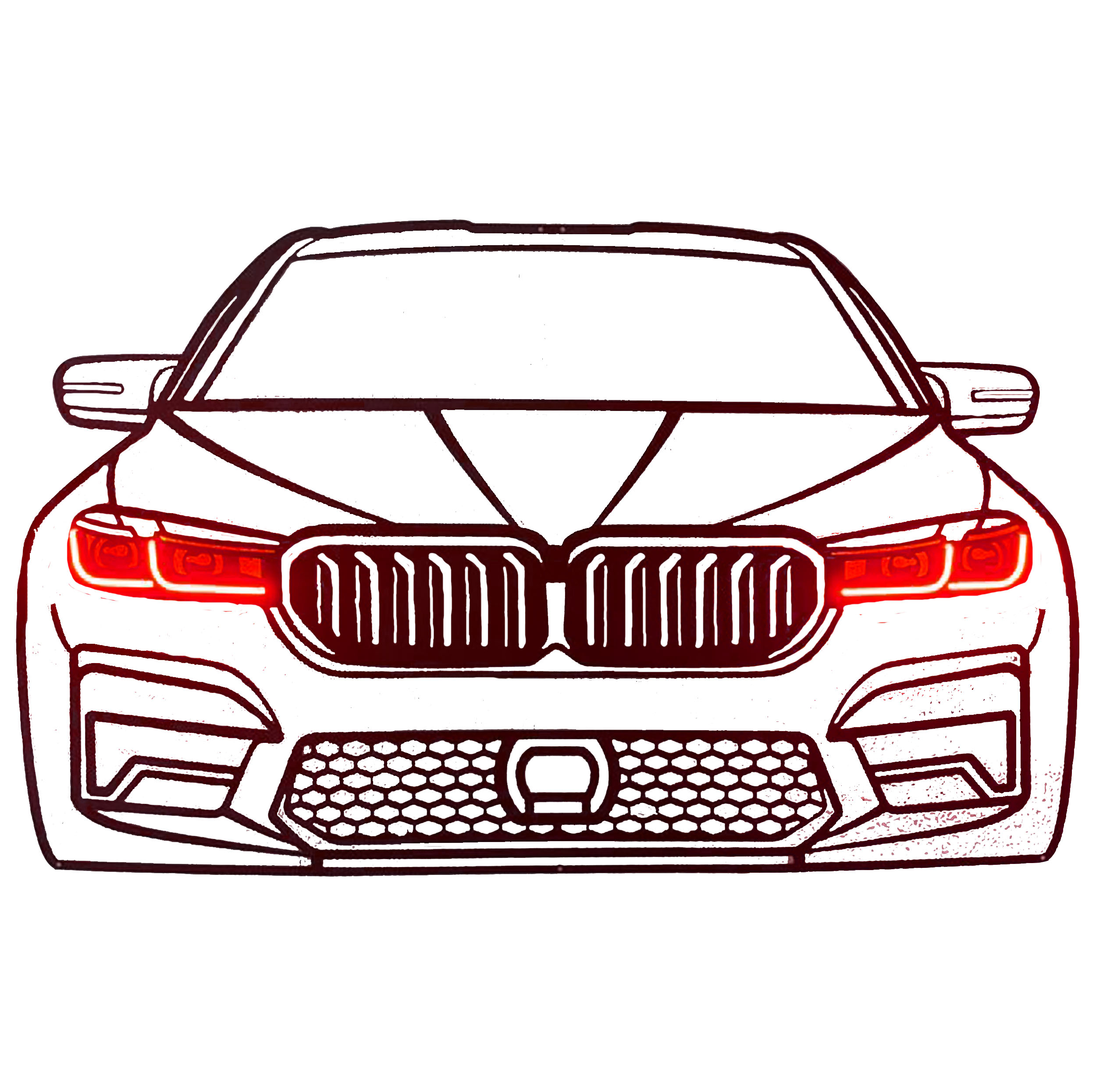 چراغ دیواری نئونی طرح ماشین bmw