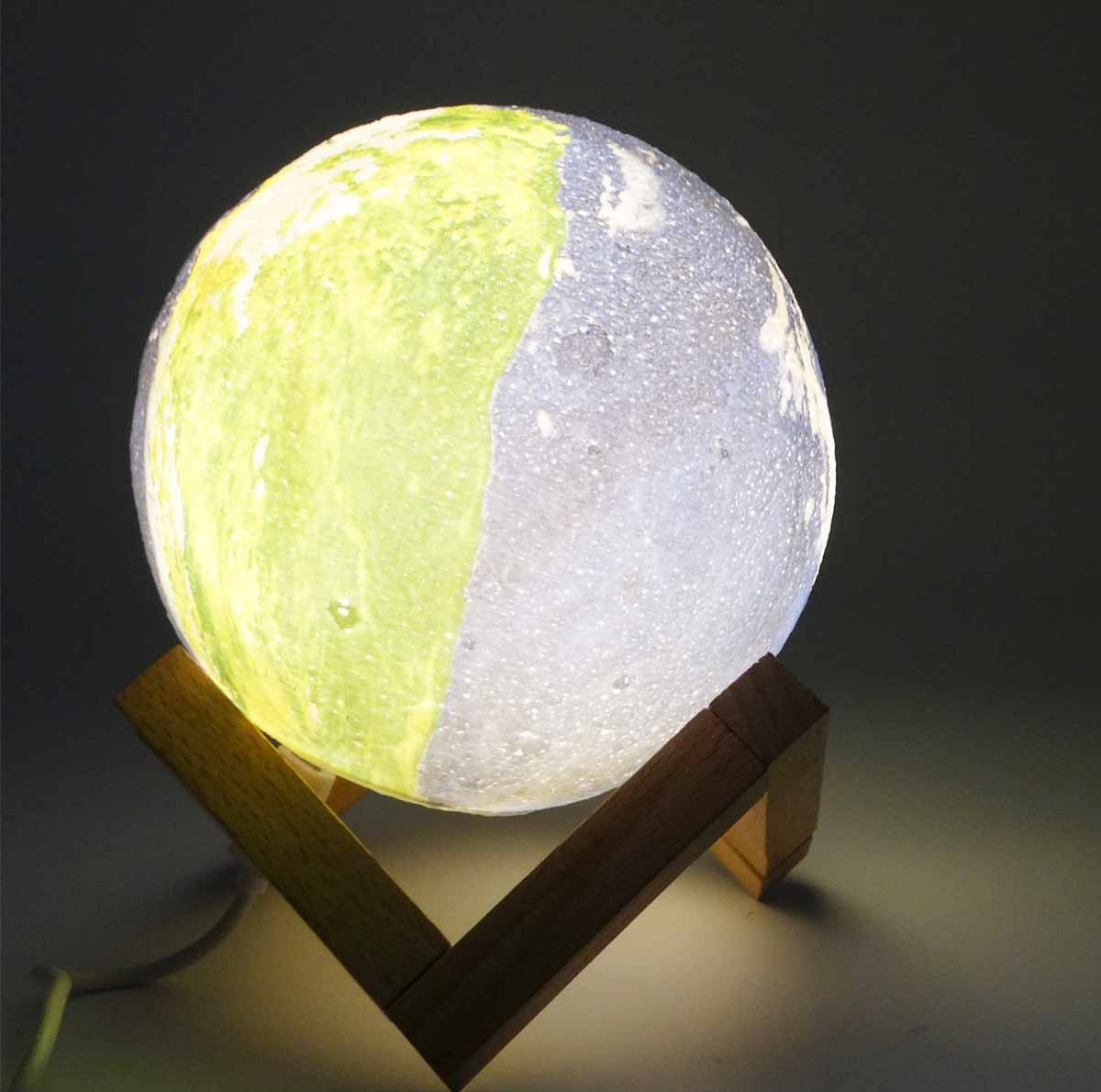 چراغ خواب طرح کره ماه مدل 3D Moon کد 004