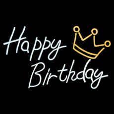 چراغ نئونی طرح Happy Birthday کد HBD60X40