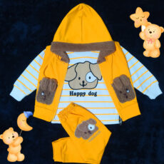 ست 3 تکه لباس نوزادی مدل Happy Dog کد Za3
