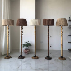 آباژور مدل ایستاده چوبی خراطی مکرومه کد AM-M