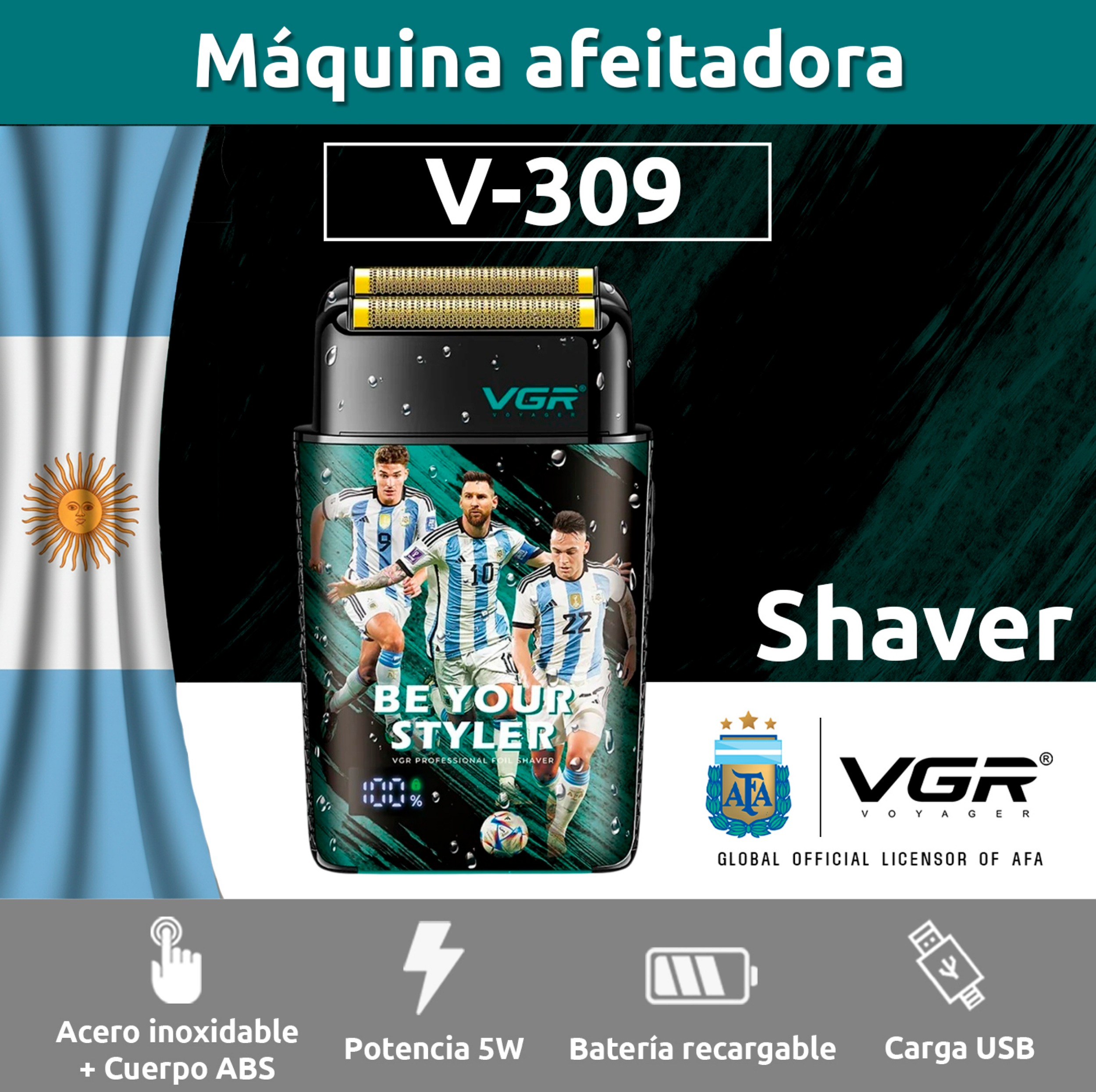ماشین اصلاح موی صورت شارژی وی جی ار مدل V-309