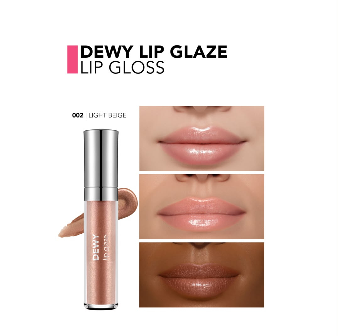 لیپ گلاس براق فلورمار مدل Dewy Glaze شماره 002 رنگ رزگلد