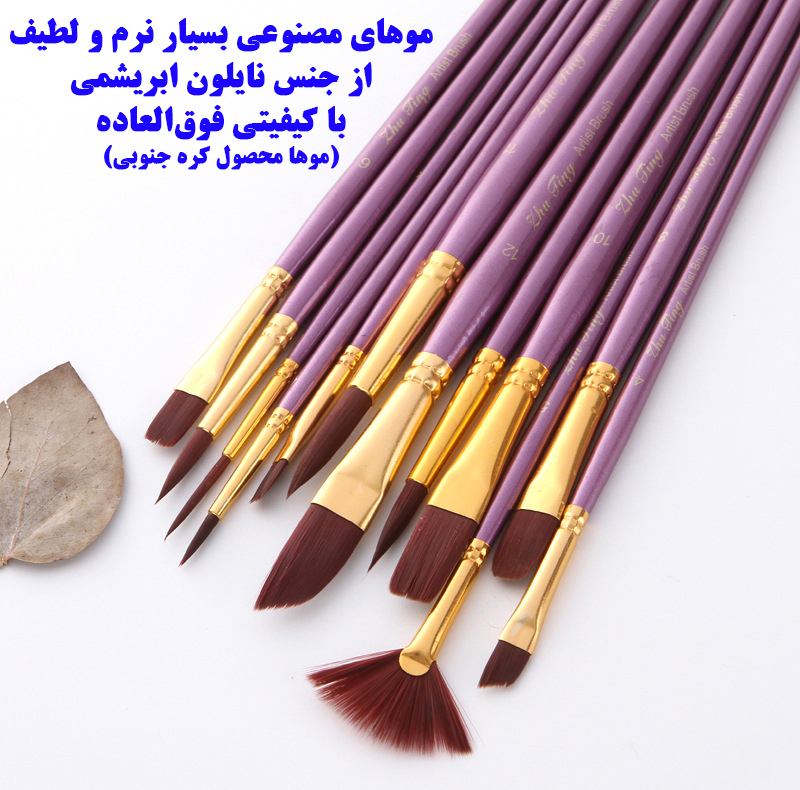 ست قلم مو ژوتینگ کد Professional Violet به همراه پالت مجموعه 13 عددی