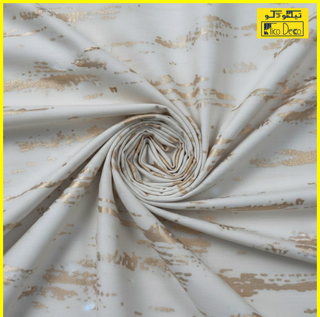 پرده پانچ تیکو دکو مدل مخمل هازان طلاکوب سوپر گلد سایز 280 × 300 سانتی‌متر