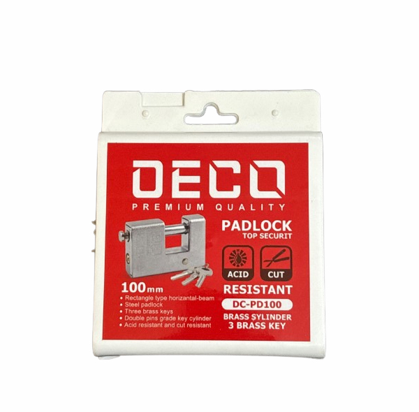 قفل کتابی دکو مدل SH-DC-PD100 سایز 100میلی متری به همراه 3 کلید
