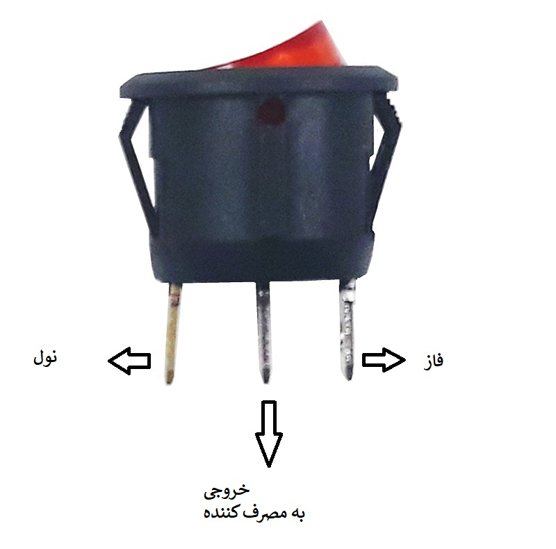 کلید راکر مدل 3P-SQ-R بسته 4 عددی