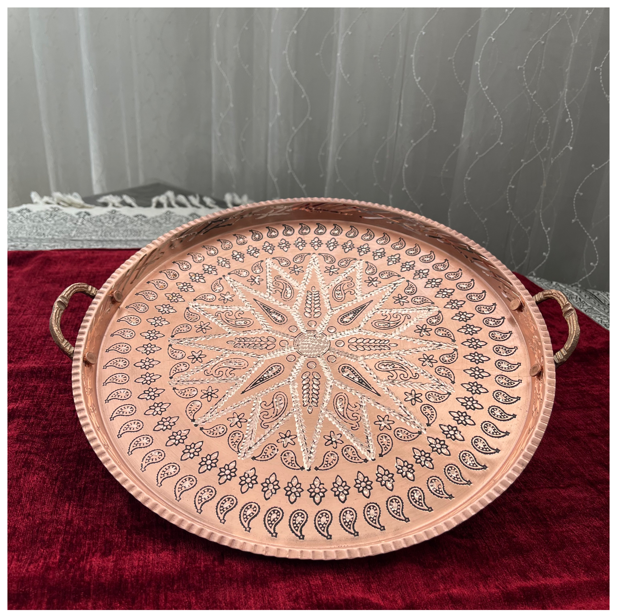 سینی مسی مدل الماس تراش کد31